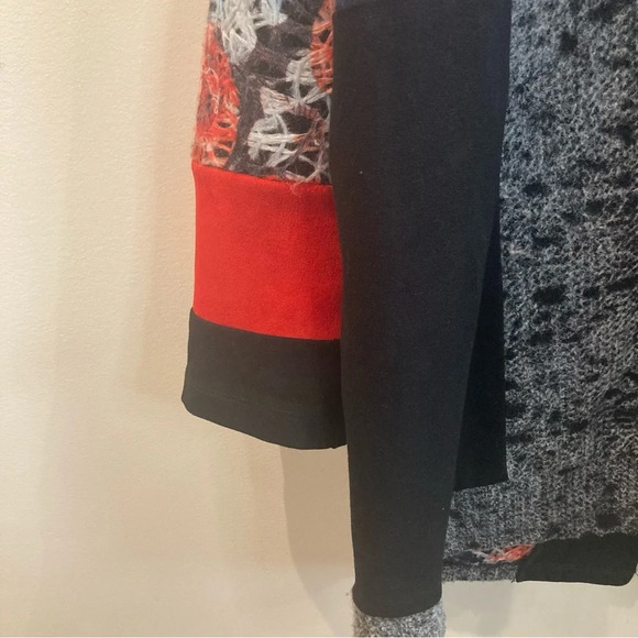 ZOE Sz L Colourful Colour  Block Pattern Unlined Button Closure Pockets Coat - Picture 8 of 12